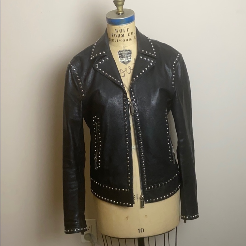 DSQUARED2 Glam Rock Leather Studded Jacket